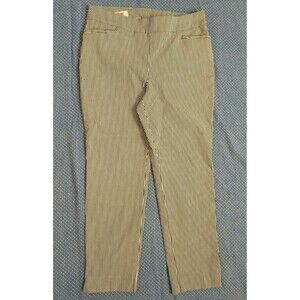 Chico's Ankle Pants White With Navy Stripes Size 10 (Chico's Size 1.5)